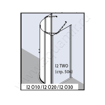 Душевой уголок с маятниковыми дверями Kermi Ibiza 2000 I2O20101181AK размеры