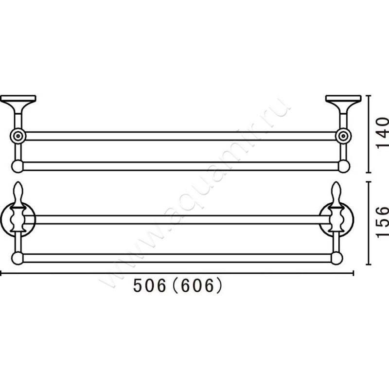 Полотенцедержатель Art&Max Bohemia AM-E-4248-Br размеры