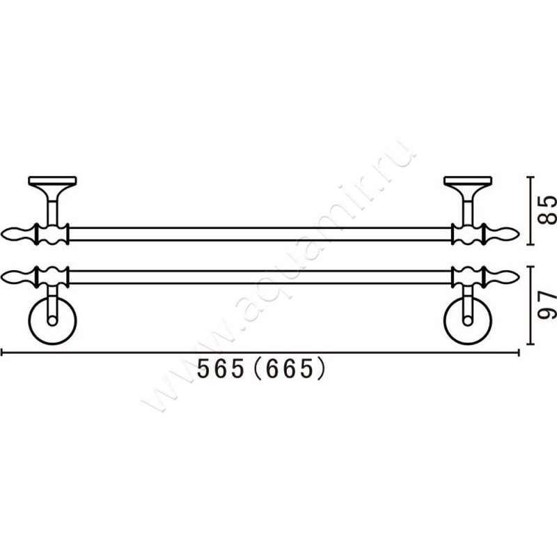 Полотенцедержатель Art&Max Bohemia AM-E-4224-Cr размеры