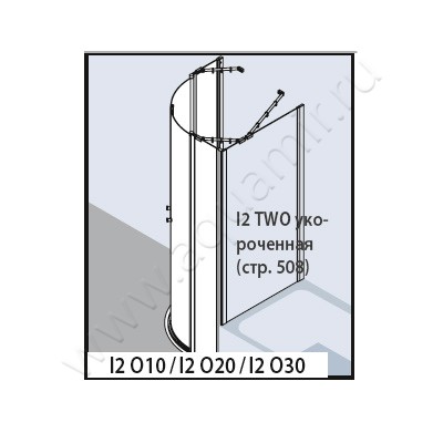 Душевой уголок с маятниковыми дверями Kermi Ibiza 2000 I2O20120181AK размеры