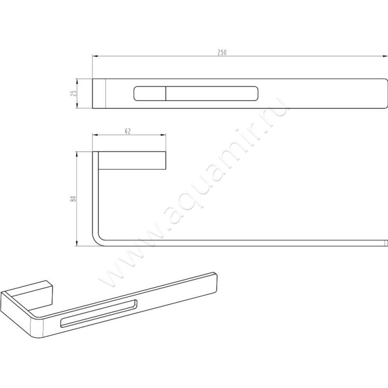 Полотенцедержатель Boheme Q 10945-GM размеры
