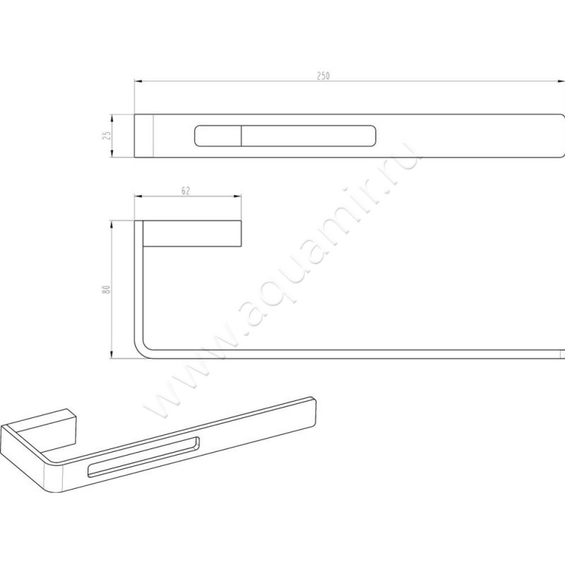 Полотенцедержатель Boheme Q 10945-G-B размеры