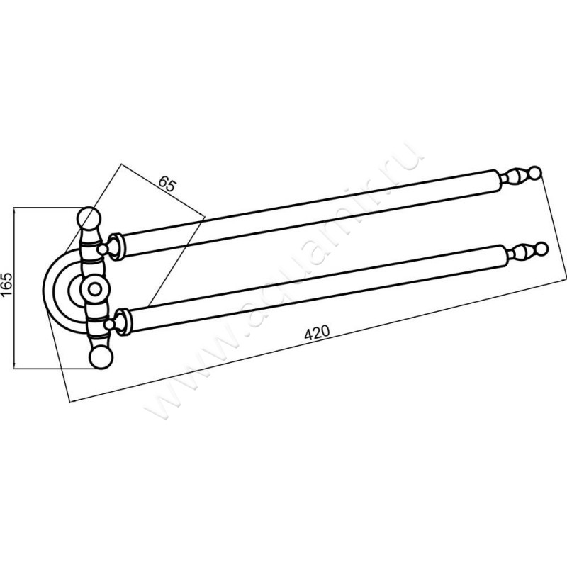 Полотенцедержатель Boheme Brillante 10442 размеры