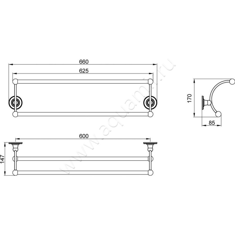 Полотенцедержатель Timo Nelson 160056/02 размеры