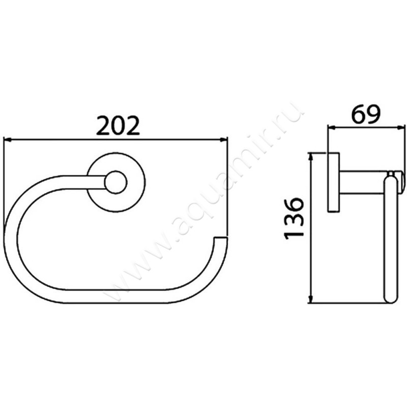 Полотенцедержатель Timo Saona 13050/17 размеры