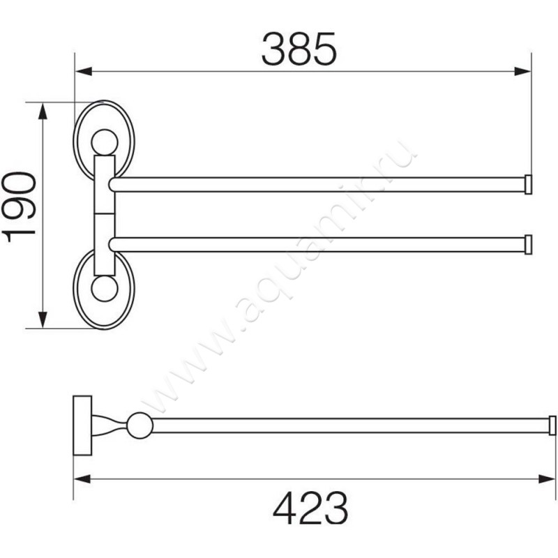 Полотенцедержатель Veragio Bonjour VR.BNR-7824.CR размеры