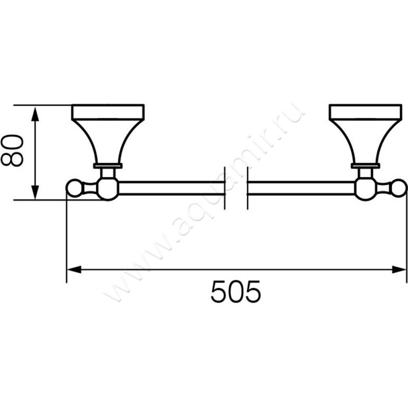 Полотенцедержатель Veragio Gialetta VR.GIL-6421.DO размеры
