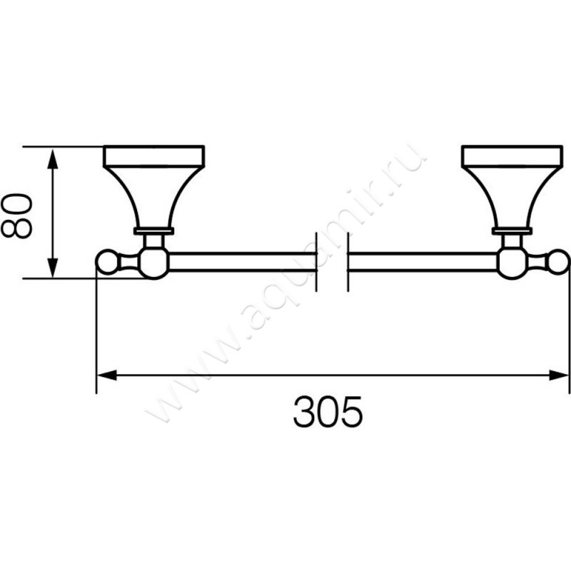 Полотенцедержатель Veragio Gialetta VR.GIL-6427.CR размеры