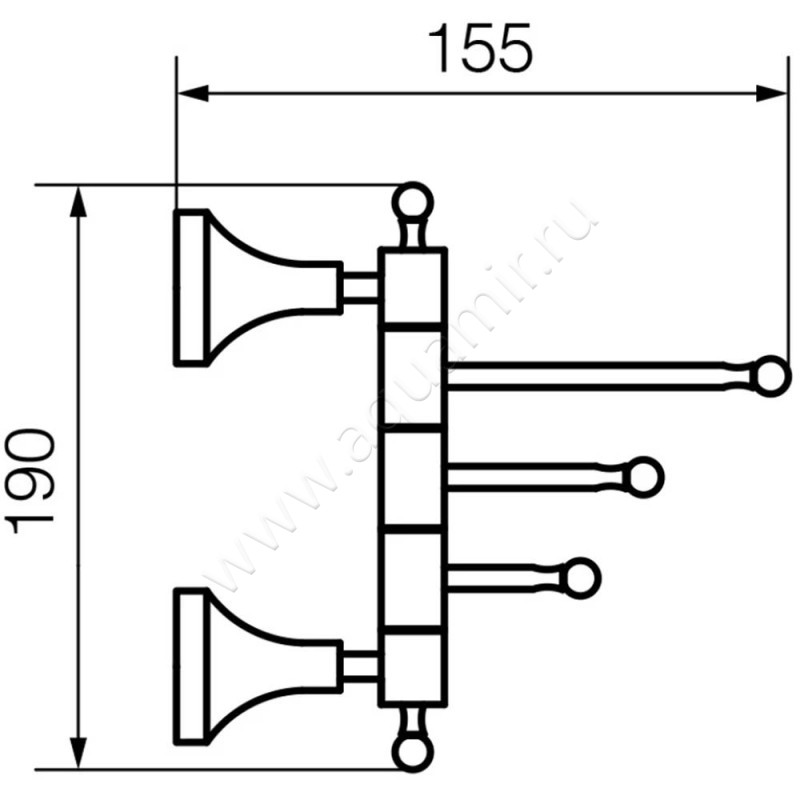 Крючок Veragio Gialetta VRGIL6435CR размеры