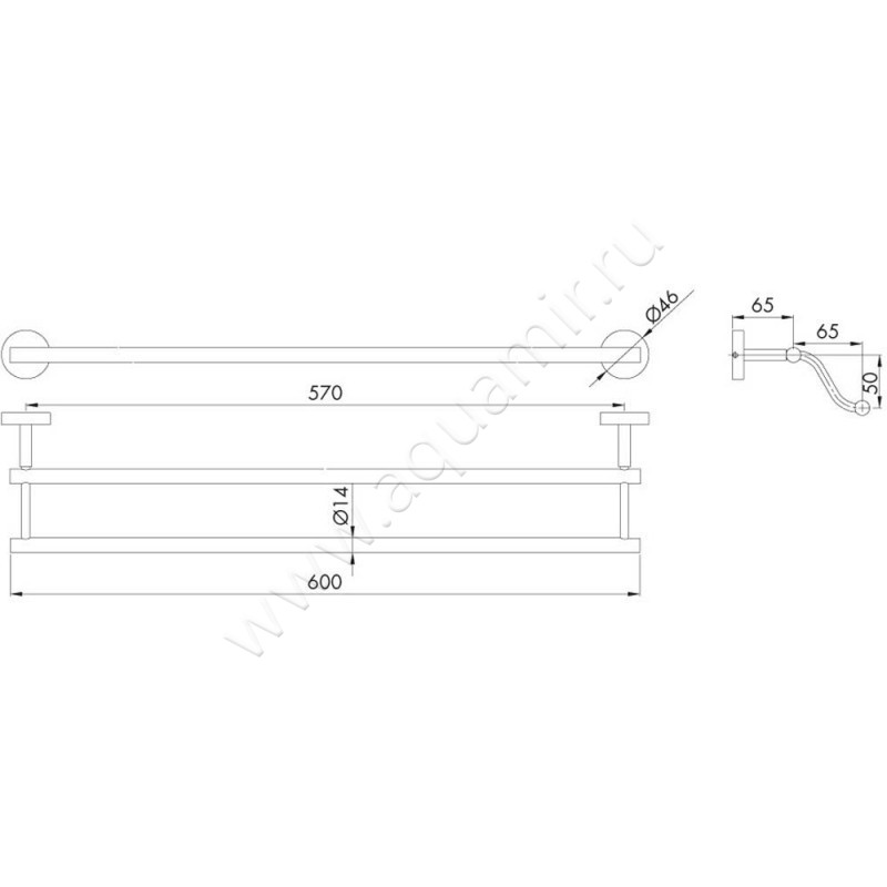 Полотенцедержатель Veragio Largenta VR.LGT-1922.CR размеры