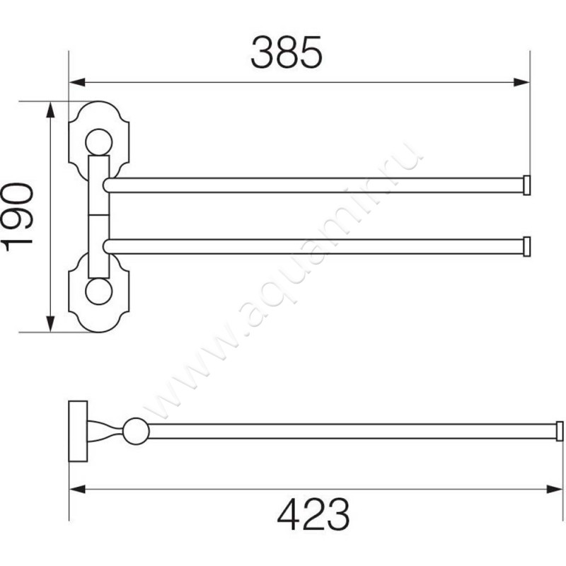 Полотенцедержатель Veragio Stanford VR.STD-7724.CR размеры