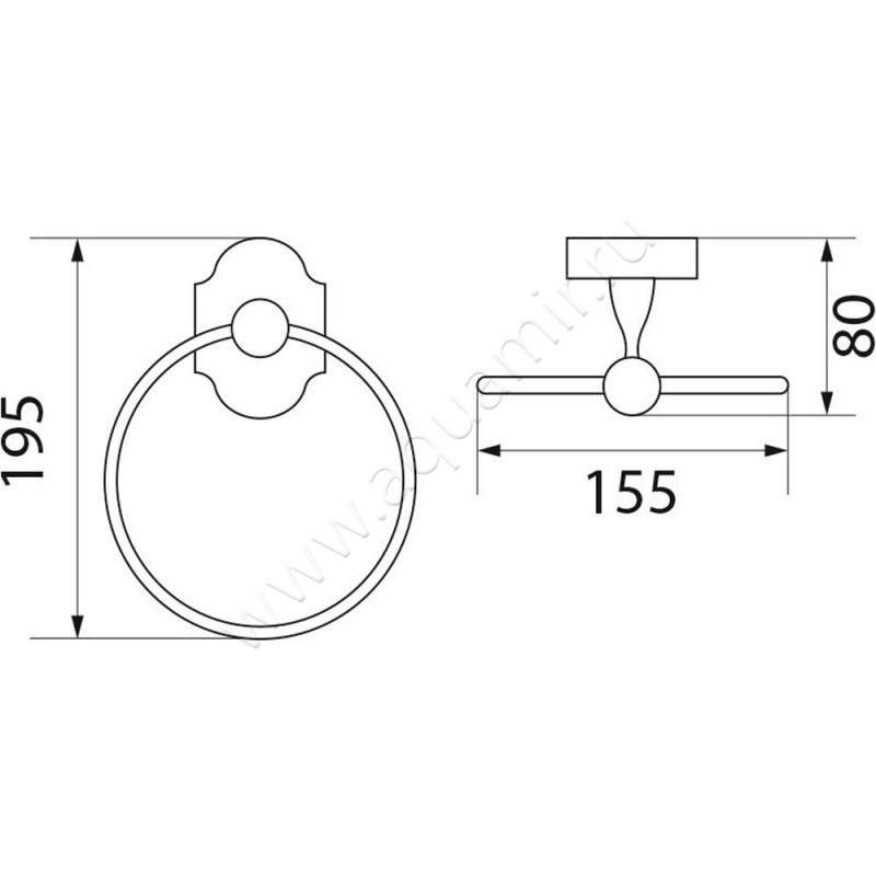 Полотенцедержатель Veragio Stanford VR.STD-7723.CR размеры