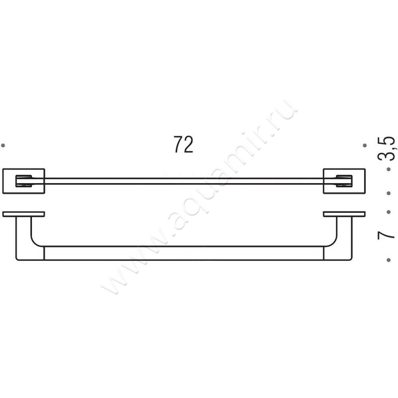 Полотенцедержатель Colombo Look B1611.BM размеры