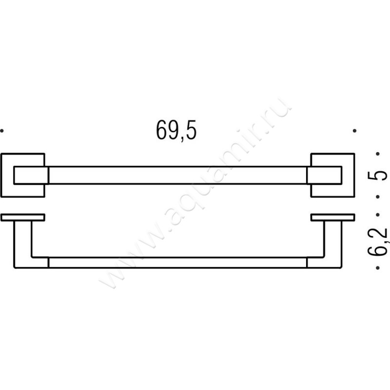 Полотенцедержатель Colombo BasicQ B3711.000 размеры