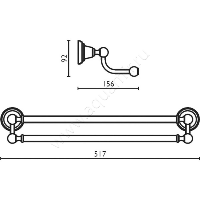 Полотенцедержатель Bagno & Associati Canova CA 216 92 размеры