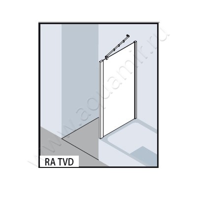 Душевая стенка для двери Kermi Raya RATVD090171AK размеры