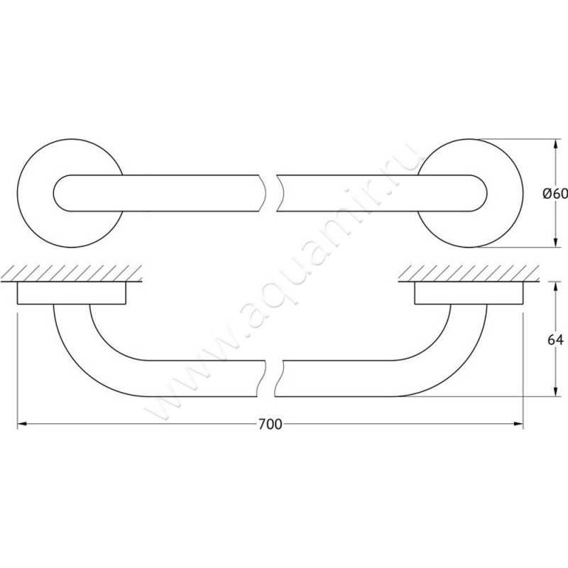 Полотенцедержатель Ellux Elegance ELE 024 размеры