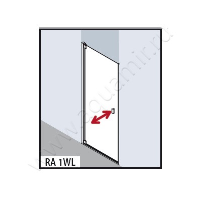 Маятниковая душевая дверь в нишу Kermi Raya RA1WL080201AK размеры
