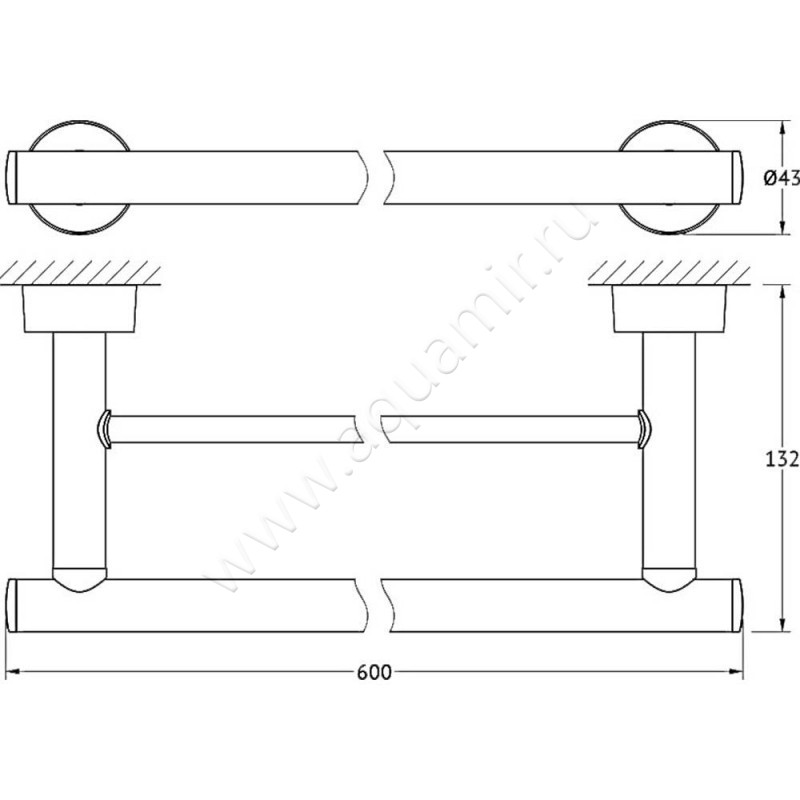 Полотенцедержатель FBS Nostalgy NOS 037 размеры