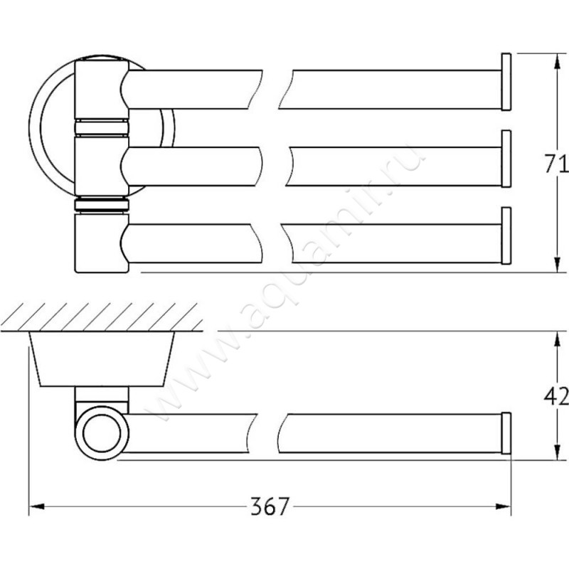 Полотенцедержатель FBS Vizovice VIZ 045 размеры