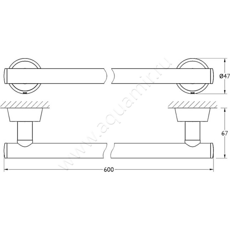 Полотенцедержатель FBS Vizovice VIZ 032 размеры