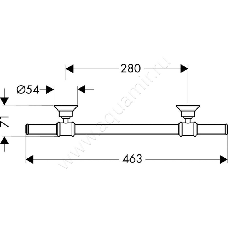Полотенцедержатель Hansgrohe Axor Montreux 42030340 размеры