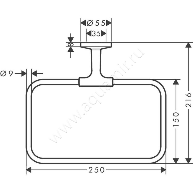 Полотенцедержатель Hansgrohe Axor Universal Circular 42823670 размеры