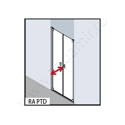 Маятниковая душевая дверь в нишу Kermi Raya RAPTD120201AK размеры