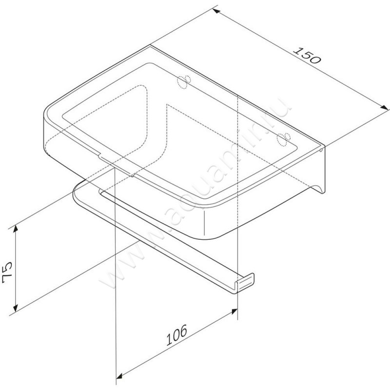 Держатель туалетной бумаги AM.PM Inspire V2.0 A50A341500 размеры