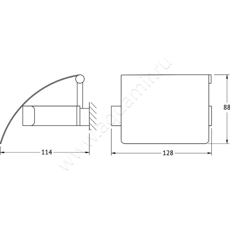 Держатель туалетной бумаги Artwelle Regen 8326 размеры