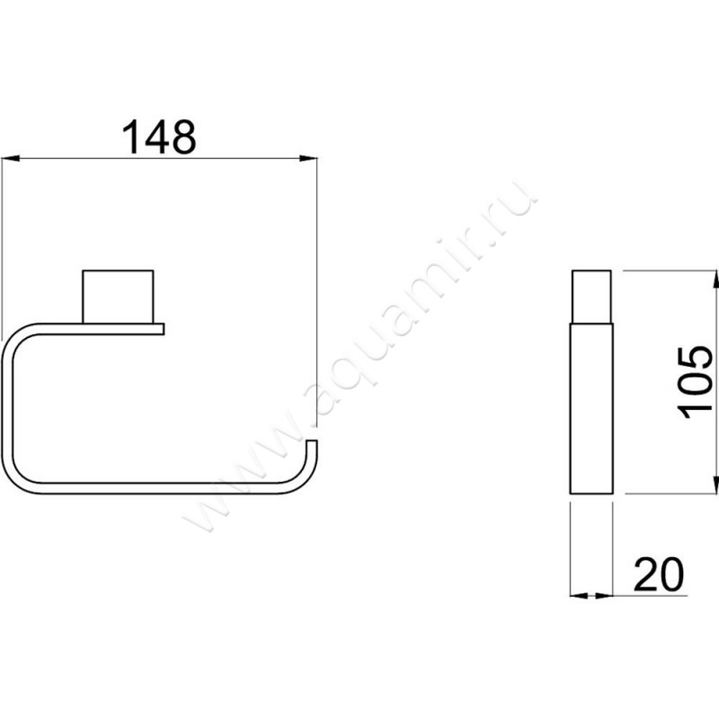Держатель туалетной бумаги Allen Brau Infinity 6.21007-31 размеры