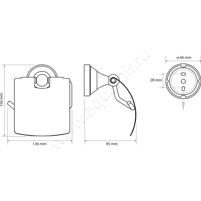 Держатель туалетной бумаги Bemeta Kera 144712017 размеры