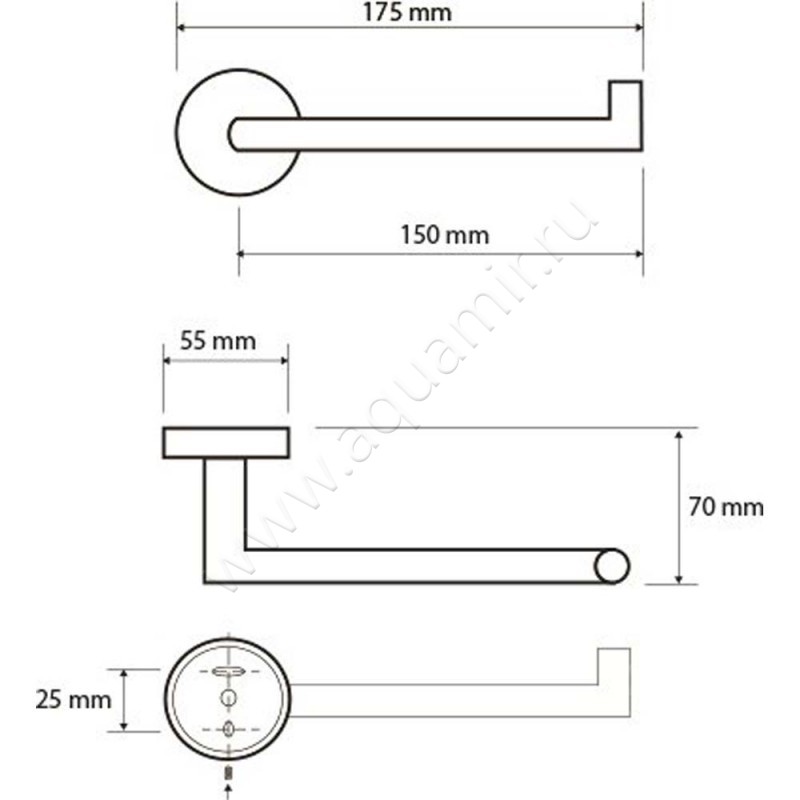 Держатель туалетной бумаги Bemeta Neo 104212035 размеры