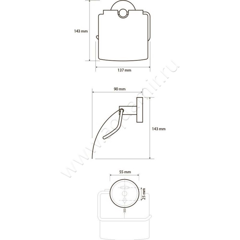 Держатель туалетной бумаги Bemeta Neo 104112015 размеры