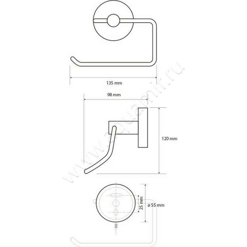 Держатель туалетной бумаги Bemeta Neo 104112045 размеры