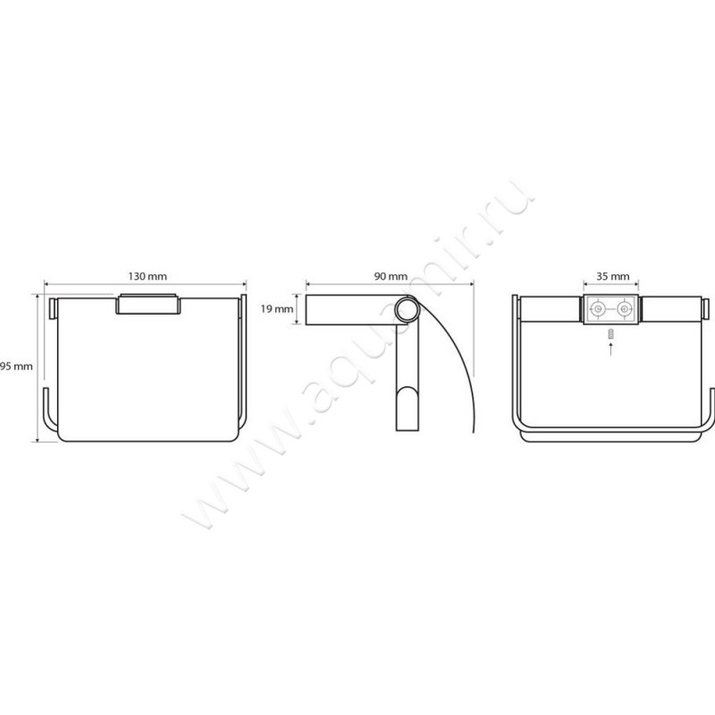 Держатель туалетной бумаги Bemeta Nero 135012010 размеры