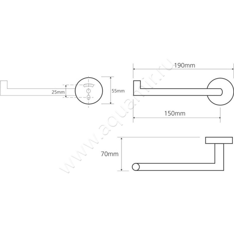 Держатель туалетной бумаги Bemeta Omega 104212032L размеры