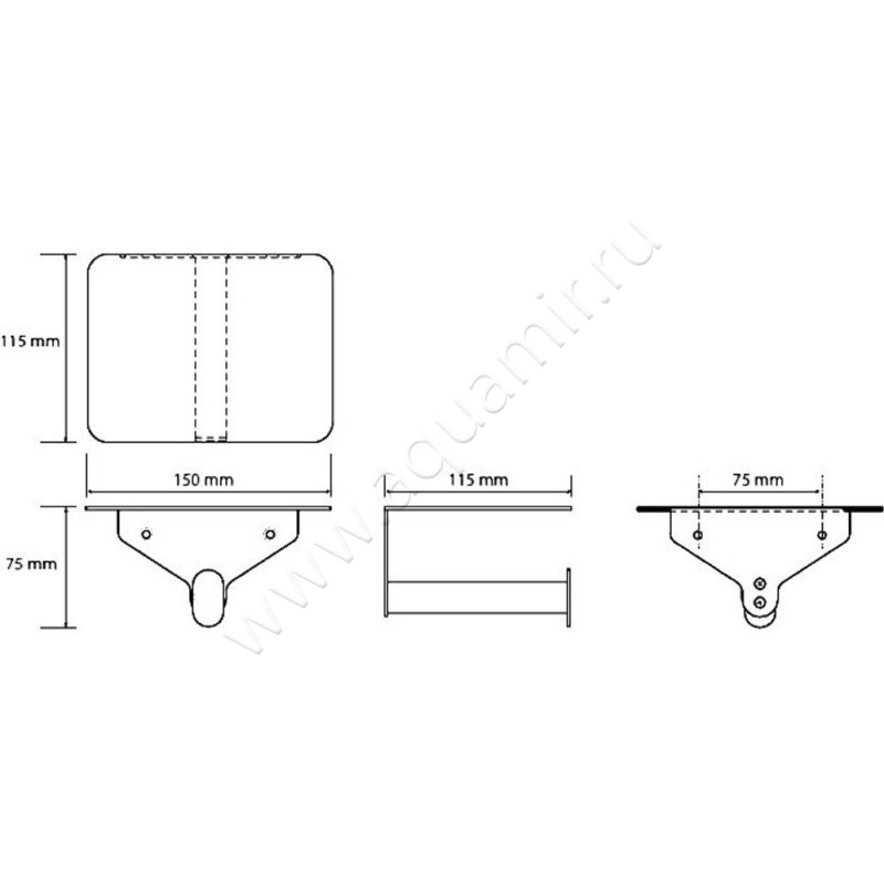 Держатель туалетной бумаги Bemeta Organic 157112151 размеры