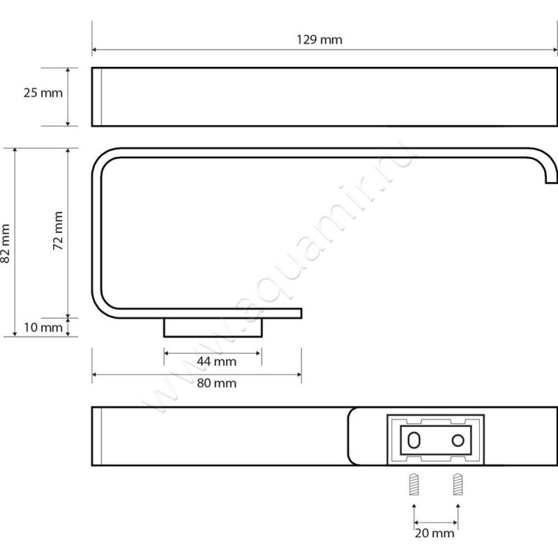 Держатель туалетной бумаги Bemeta Solo 139112022 размеры