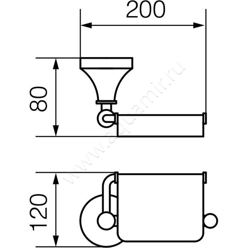 Держатель туалетной бумаги Veragio Gialetta VR.GIL-6481.BR размеры
