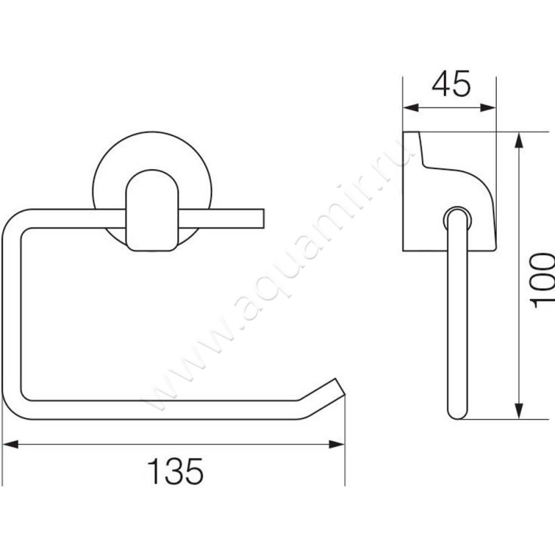 Держатель туалетной бумаги Veragio Oscar OSC-5280.CR размеры