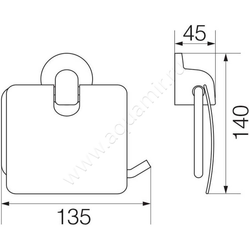 Держатель туалетной бумаги Veragio Oscar OSC-5281.CR размеры