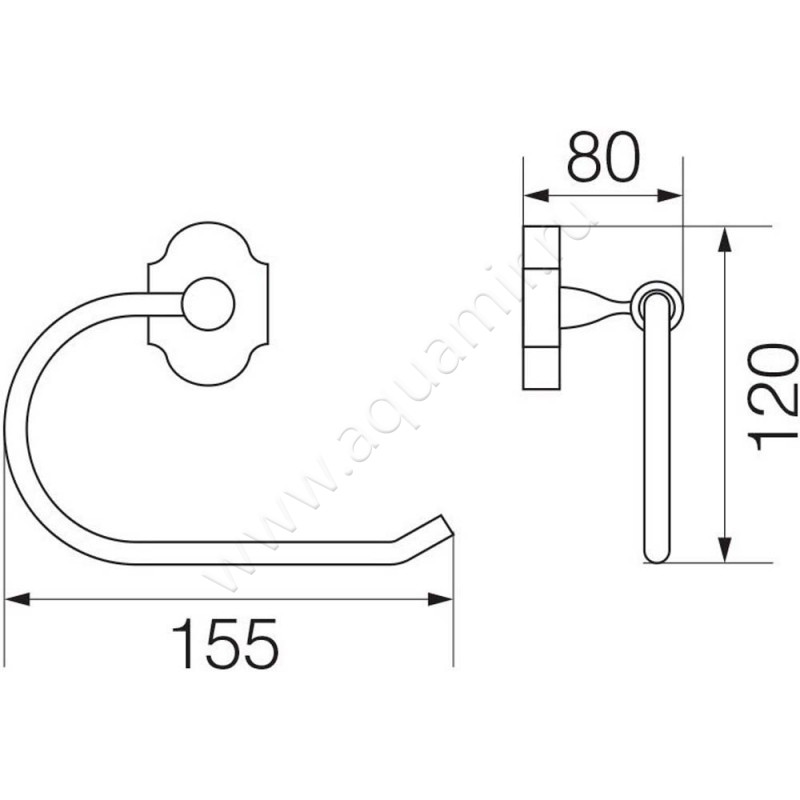 Держатель туалетной бумаги Veragio Stanford VR.STD-7727.BR размеры