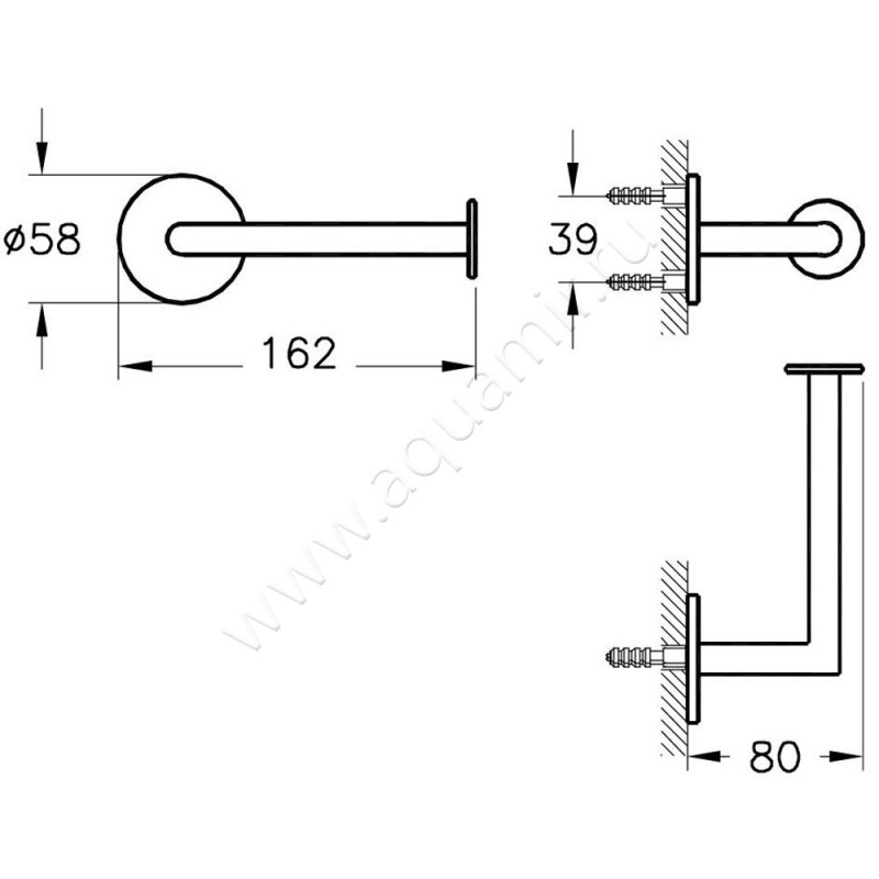 Держатель туалетной бумаги Vitra Origin A4488736 размеры
