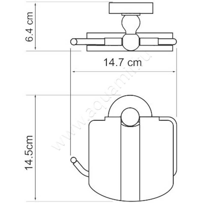 Держатель туалетной бумаги Wasserkraft Diemel K-2225 размеры