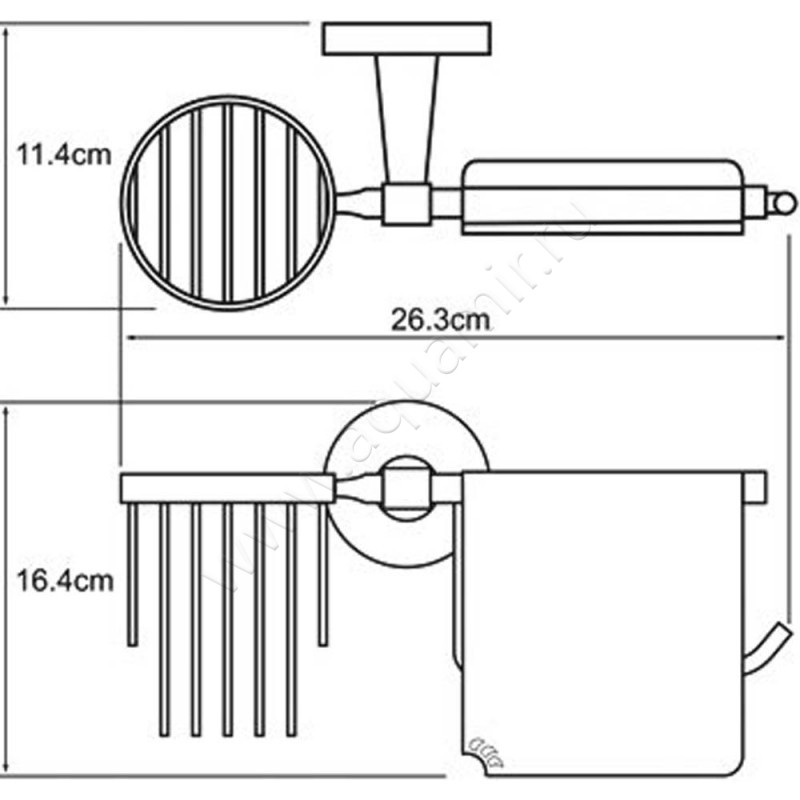 Держатель туалетной бумаги Wasserkraft Isen K-4059 размеры