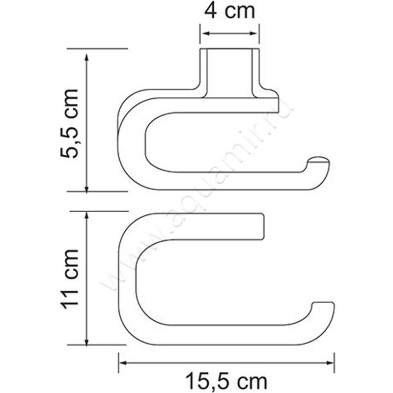 Держатель туалетной бумаги Wasserkraft Kammel K-8396W размеры