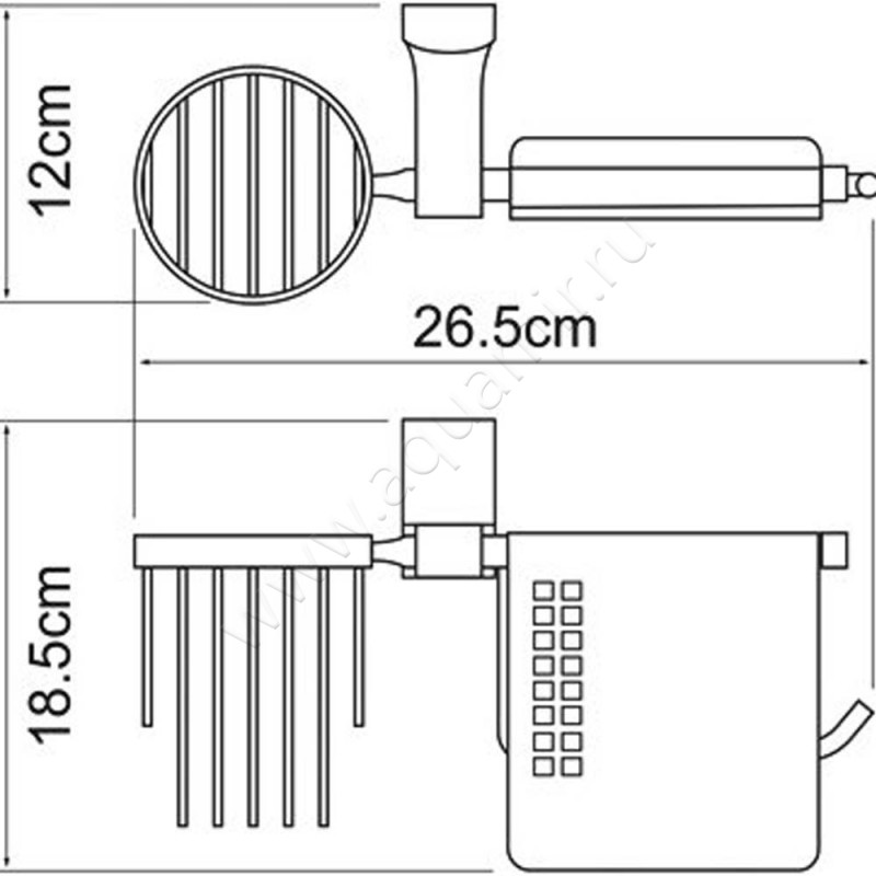Держатель туалетной бумаги Wasserkraft Leine White K-5059W размеры