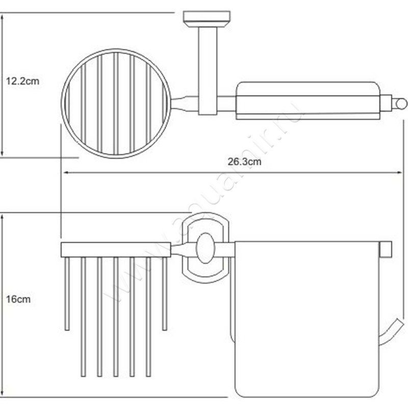 Держатель туалетной бумаги Wasserkraft Oder K-3059 размеры
