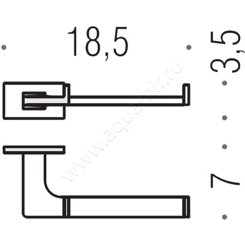 Держатель туалетной бумаги Colombo Look B1608.NM размеры